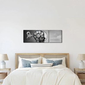 Artystyczny obraz głowy z zegarem (z zegarem) (90x30 cm)