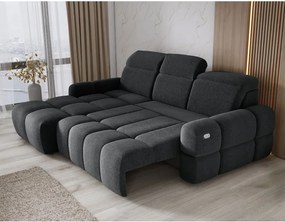 Narożnik MATEO S Wolnostojący Lewostronny Tkanina Memphis 20 kolor Antracytowy WERSAL