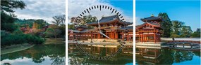 Obraz - Świątynia Byodo-in, Japonia (z zegarem) (90x30 cm)