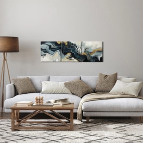 Obraz - Rysunek marmurkowy (z zegarem) (90x30 cm)