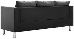 Atrakcyjna 3-osobowa sofa Karlo 3Q - czarno-jasnoszara