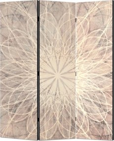 Parawan pokojowy 3-częściowy 135x172 Dwustronny dekoracyjny boho minimalistyczny Beżowy Betonowa Mandala