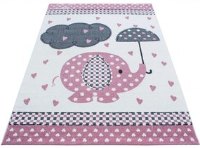 Dywan dziecięcy Kids Słonik różowy  80 cm x 150 cm
