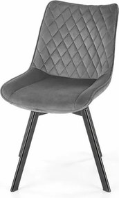 Krzesło tapicerowane K520 VELVET szare obracane