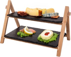 Patera bambusowa do serwowania, łupek kamienny, Kesper