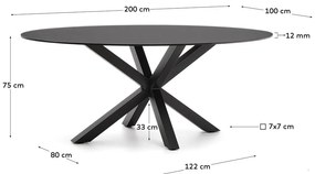 Stół ze szklanym blatem 100x200 cm Argo – Kave Home