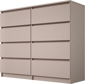 Komoda: 8 szuflad, karmelowa, 120 x 102 x 39 cm