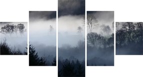 Obraz mgły nad lasem (125x70 cm)