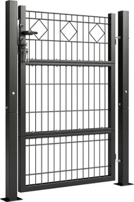 Outsunny Furtka ogrodowa z ocynkowanego metalu z klamką, zamkiem i kluczami 100 x 131 cm, ciemnoszara | Aosom PL