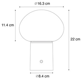 Zewnetrzna Zestaw 2 akumulatorowych lamp stołowych LED Grzyb czarny - LouiseDesignerski Oswietlenie zewnetrzne