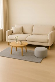 Dywan Futrzany Szary 70x130 cm Włochaty Miękki Dekoracyjny Antypoślizgowy