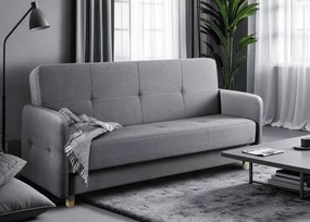 Sofa rozkładana Kareri z pojemnikiem na pościel i funkcją spania – welur, klasyczna