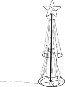 Świąteczna lampa podłogowa czarna choinka 150 cm z LED RGB z timerem IP44 - Ugoku