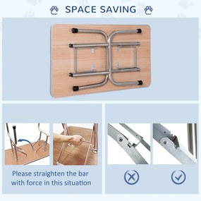 Stół trymerski Stół do strzyżenia z regulacją wysokości z dolnym koszem dla psów składany czarny | Aosom.pl