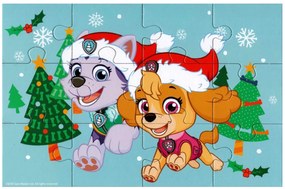 Puzzle dla dzieci 4 w 1 PSI PATROL i choinka, 19x29 cm