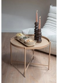 Beżowy metalowy okrągły stolik ø 50 cm Meseta – Leitmotiv