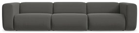 Szara aksamitna sofa 319 cm Ekahi – Makamii