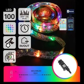 Aigostar - LED RGBICW Zewnętrzny  łańcuch 100xLED/10W/230V 10m IP44 + pilot