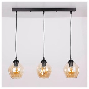 Czarna lampa wisząca ze szklanym kloszem 14x70 cm Aspa – Candellux Lighting