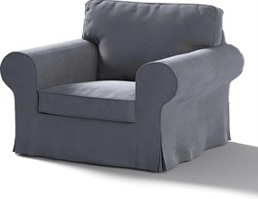 Pokrowiec na fotel Ektorp kolor szary tkanina połyskliwa, welwetowa
