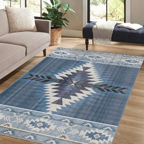 Niebieski dywan odpowiedni do prania 120x180 cm Ethnic Geo – Mila Home