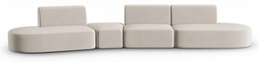 Beżowa aksamitna sofa lewostronna 428 cm Paolo – Milo Casa