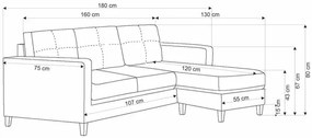 Sofa beżowa wypoczynkowa z podnóżkiem A0-N41