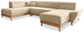 Beżowa rozkładana sofa w kształcie litery "U" Miuform Dazzling Daisy, lewostronna