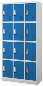 Szafka skrytkowa socjalna BHP MARCIN, 900 x 1850 x 400 mm, szaro-niebieska