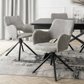 Krzesło Tapicerowane FLAV Szare Nowoczesne