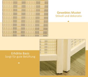 HOMCOM 4-częściowy Parawan 180 x 180 cm, Składany Ekran z Bambusa i Bawełny do Salonu, Sypialni, Naturalny