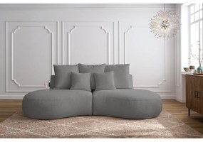 Jasnoszara sofa z materiału bouclé 260 cm Saint-Germain – Bobochic Paris