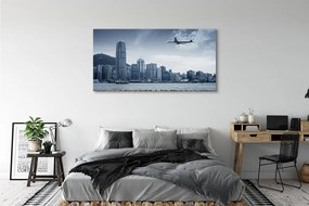 Obraz na płótnie Lot nad Chmurami i Miastem