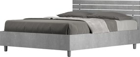 Łóżko bez stelaża 140x200 Prosty zagłówek z listwami cementu Ankel