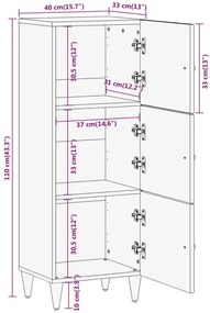 Wysoka wąska szafka w stylu rustykalnym - Nolen 9X
