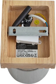 Nowoczesny reflektor drewniany z przydymionym szkłem, obrotowy i przechylny - Gracy