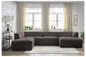 Brązowy sztruksowy narożnik modułowy (lewostronny/w kształcie litery U) Megeve – Bobochic Paris