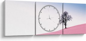Obraz - Różowy sen (z zegarem) (90x30 cm)