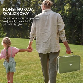 Outsunny Grill Stołowy z Rusztem Zielony 47x30x28cm | Aosom PL