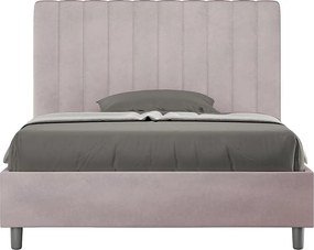 Łóżko bez stelaża tapicerowane 120x190 microfibra kolor lawendy Agueda