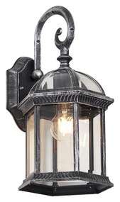 Klasyczna zewnętrzna lampa ścienna antyczne srebro IP44 - Glasgow