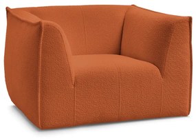 Pomarańczowy fotel z materiału bouclé Giorgia – Bobochic Paris