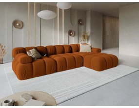 Pomarańczowa aksamitna sofa 285 cm Bellis – Micadoni Home