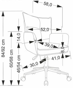 Tapicerowany fotel obrotowy popiel C8-A47