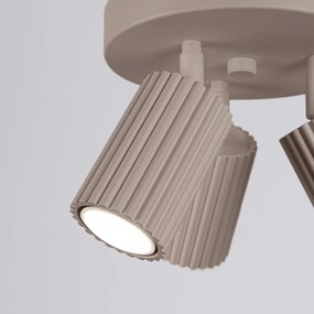 Plafon trzypunktowy KARBON 3P taupe okrągły SOLLUX  LIGHTING