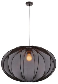 Czarna lampa wisząca z tekstylnym kloszem ø 60 cm Mellow – Candellux Lighting