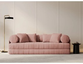 Różowa aksamitna rozkładana sofa 206 cm Kemi – Cosmopolitan Design