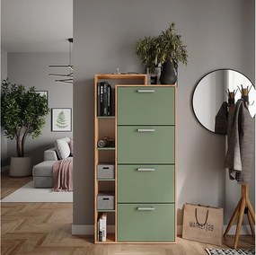 Wywrotka do butów goldkraft dąb/zielony 80x24.2x166.1 orlando