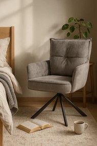 Popielaty fotel obrotowy tapicerowany A1-D70