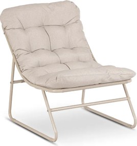 Zestaw Mebli Ogrodowych MEGARA Beżowy Sofa 2x Fotel Stolik Tarasowy Nowoczesny